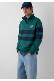 Mavi Yarı Fermuarlı Yeşil Loose Fit Erkek Sweatshirt 0S20110-71932