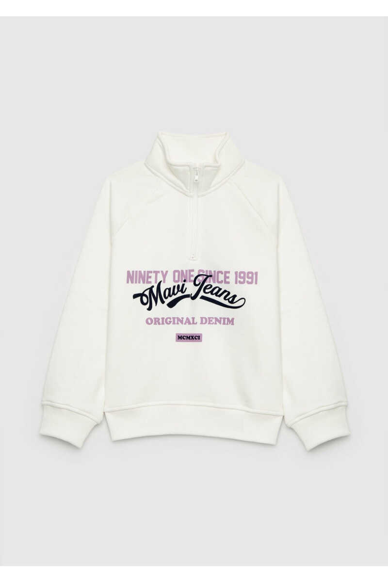 Mavi Yarım Femuarlı Ekru Loose Fit Çocuk Sweatshirt7S10191-70057 - 2