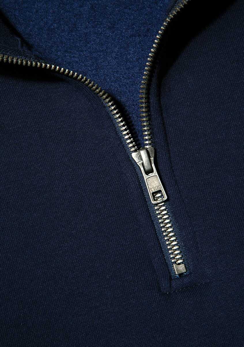 Mavi Yarım Fermuarlı Derin Lacivert Erkek Sweat 0S10208-70497 - 8