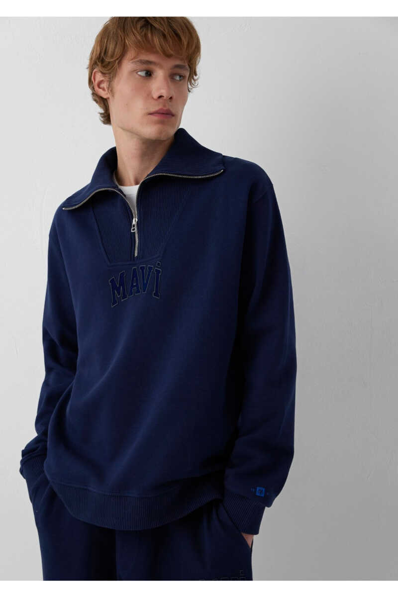 Mavi Yarım Fermuarlı Erkek Sweat 0S20212-84371 - 1