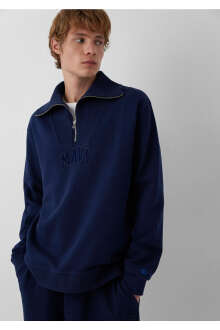 Mavi Yarım Fermuarlı Erkek Sweat 0S20212-84371