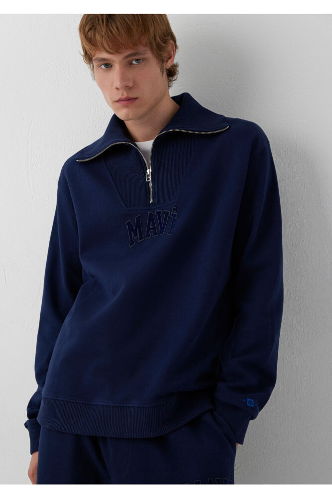 Mavi Yarım Fermuarlı Erkek Sweat 0S20212-84371 (1)