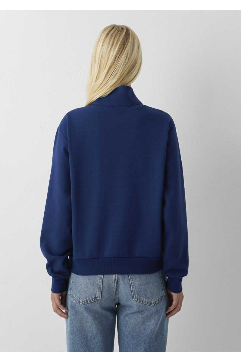 Mavi Yarım Fermuarlı Kadın Sweat 1S10586-70491 - 5
