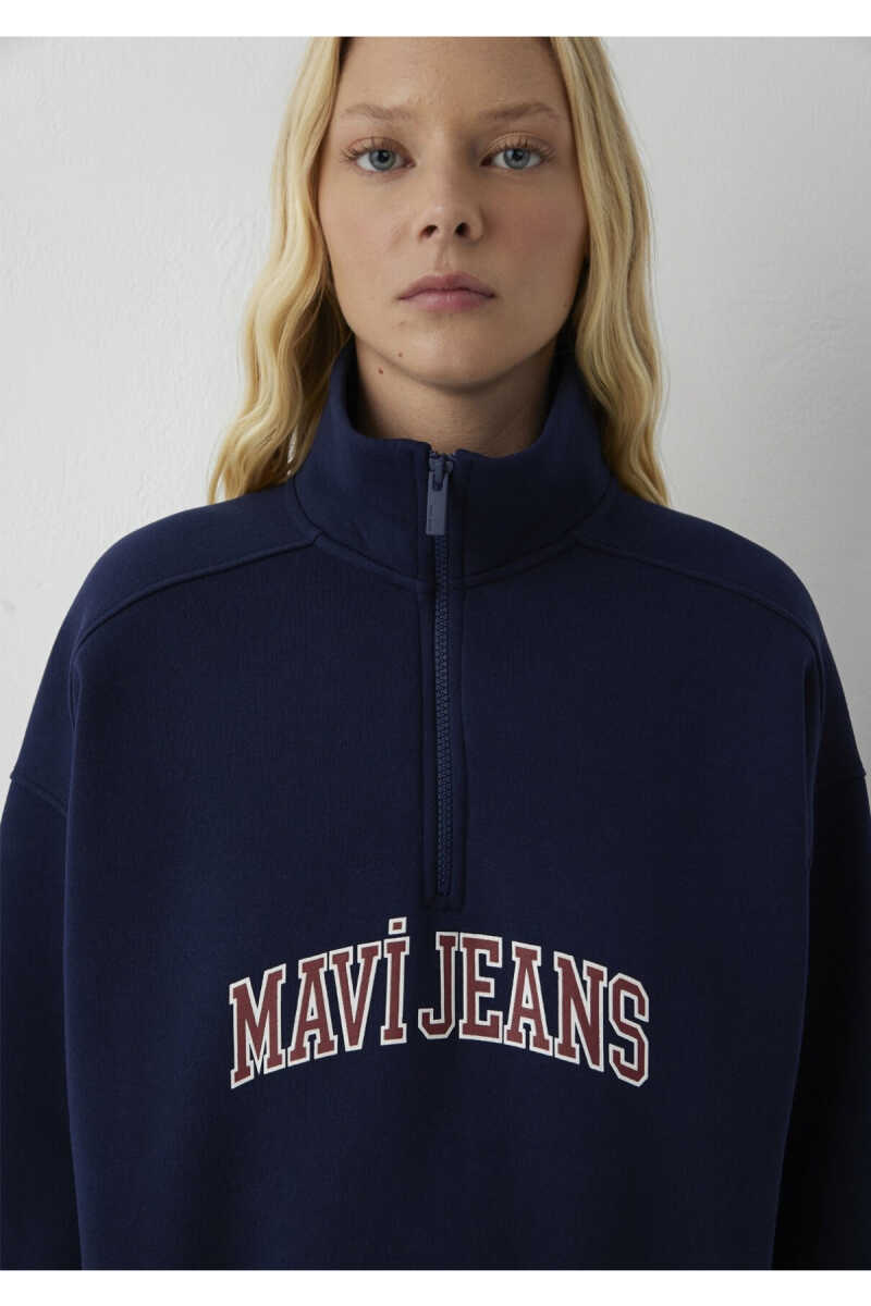 Mavi Yarım Fermuarlı Logo Kadın Sweat 1S20132-84371 - 7