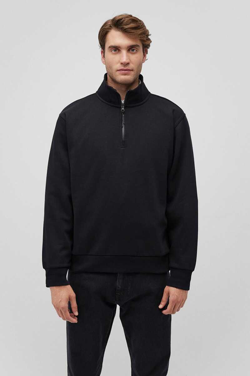 Mavi Yarım Fermuarlı Siyah Erkek Sweat 0S10278-900 - 3