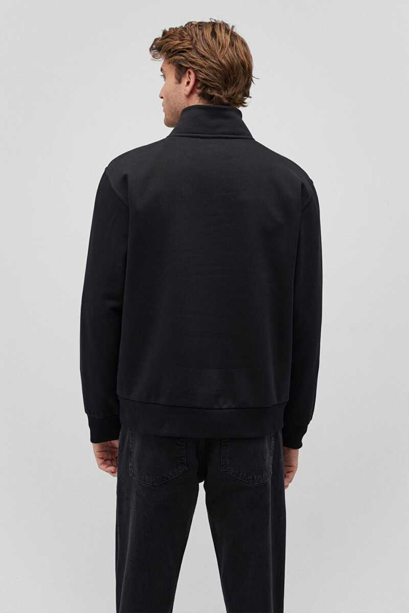 Mavi Yarım Fermuarlı Siyah Erkek Sweat 0S10278-900 - 4
