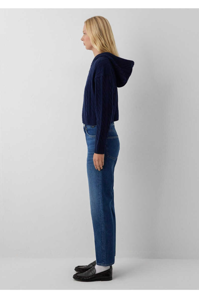 Mavi Yün Karışımlı Kapüşonlu Crop Lacivert Regular Fit Kadın Hırka 1710999-70492 - 5