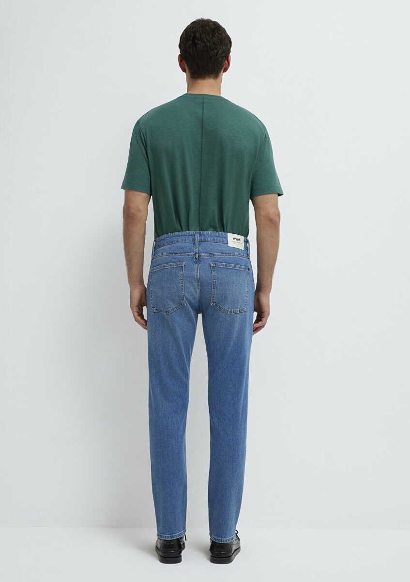 Mılan Milan Classic Denim Indigo Mavisi Tarapet Erkek Jean Pantolon 00810A1722 - 5