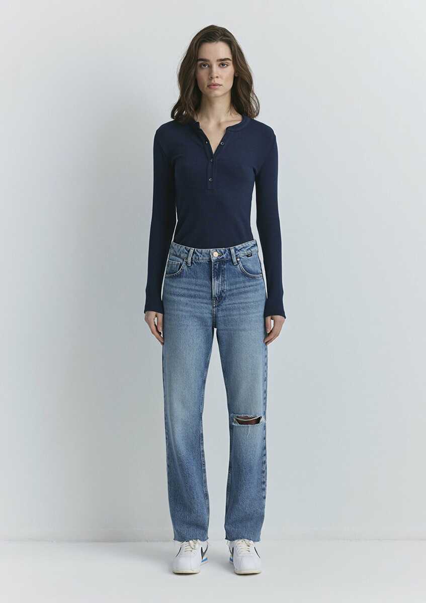 Mavi Barcelona Mid Blue Collega Kadın Jean Pantolon 101047-89197 - 3