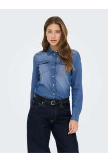 Only Alexa Regular Fit Kadın Jean Gömlek 15315185 