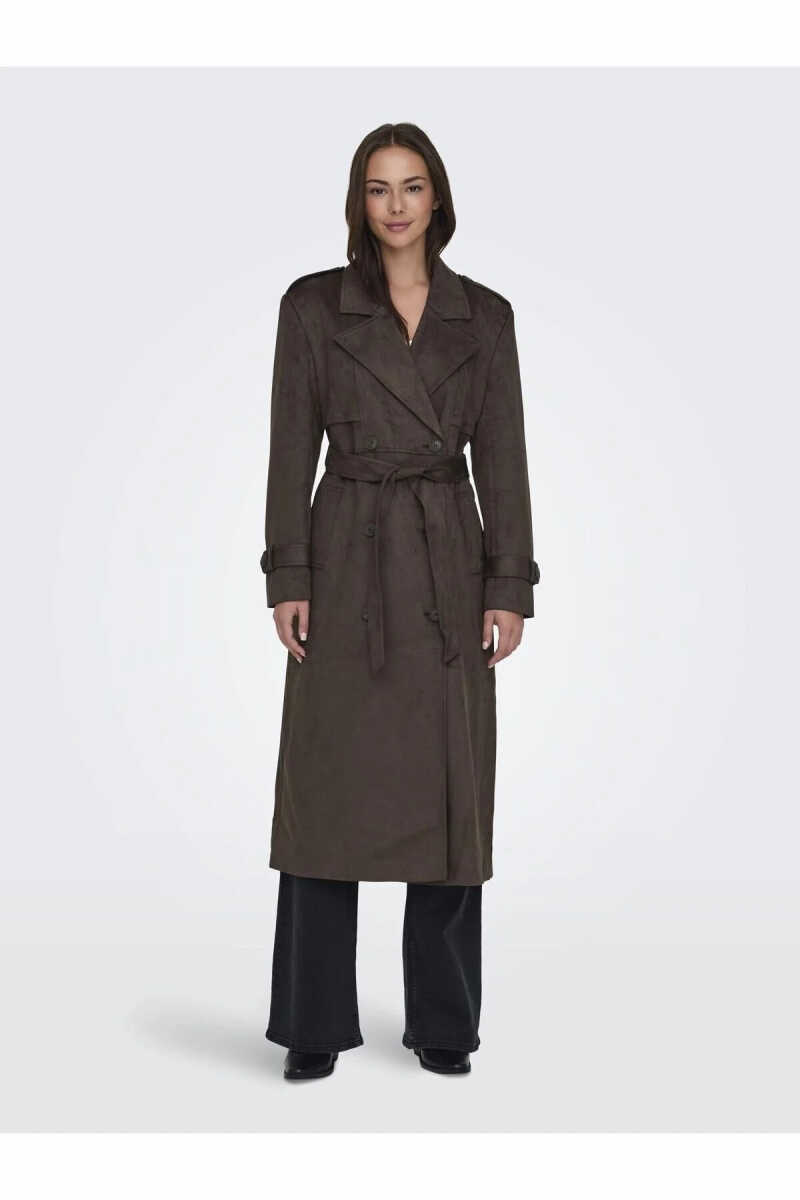 Only Ina Long Faux Suade Kadın Trençot 15348498 - 1