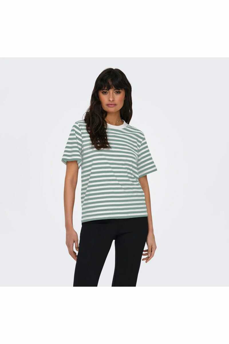 Only Lıvvına Çizgili Regular Fit Kadın Tişört 15272227 - 1
