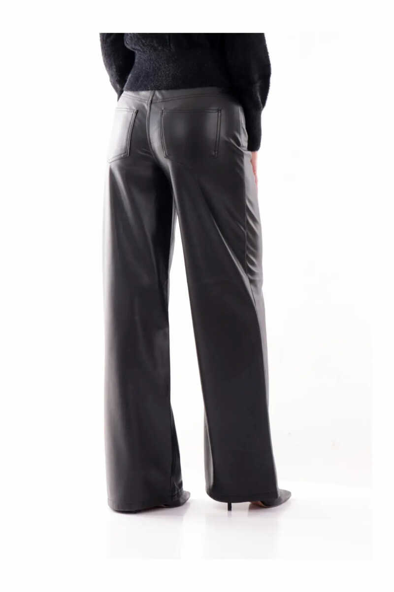 Only Smmooth Suni Deri Wide Leg Kadın Pantolon 15376854 - 2