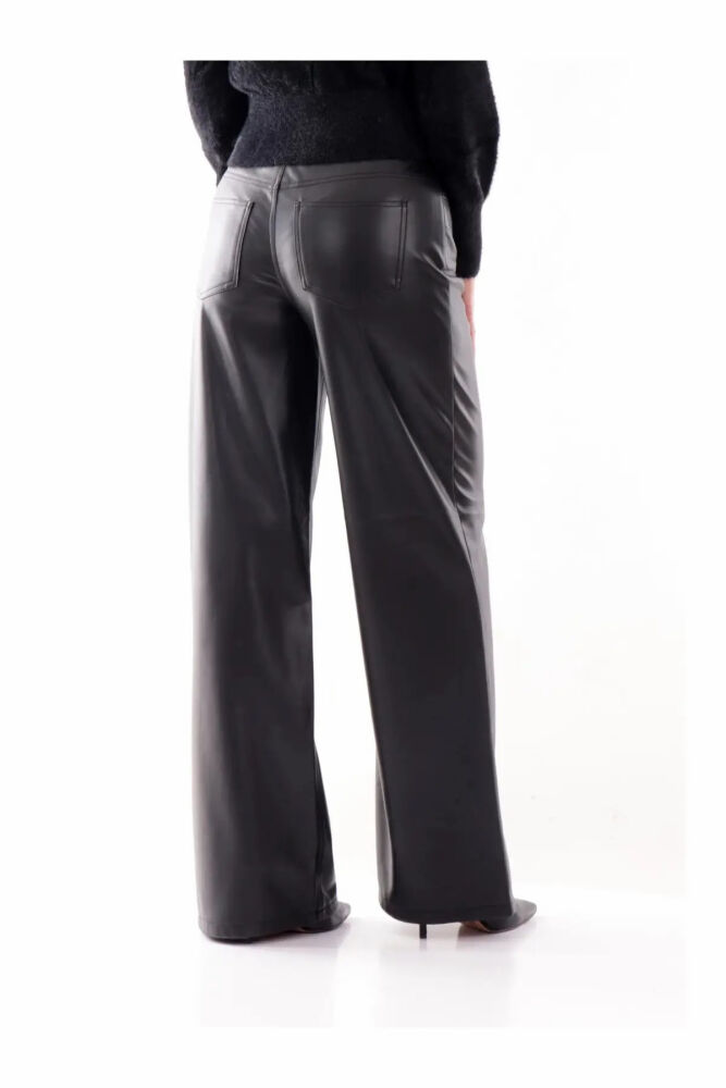 Only Smmooth Suni Deri Wide Leg Kadın Pantolon 15376854 (1)