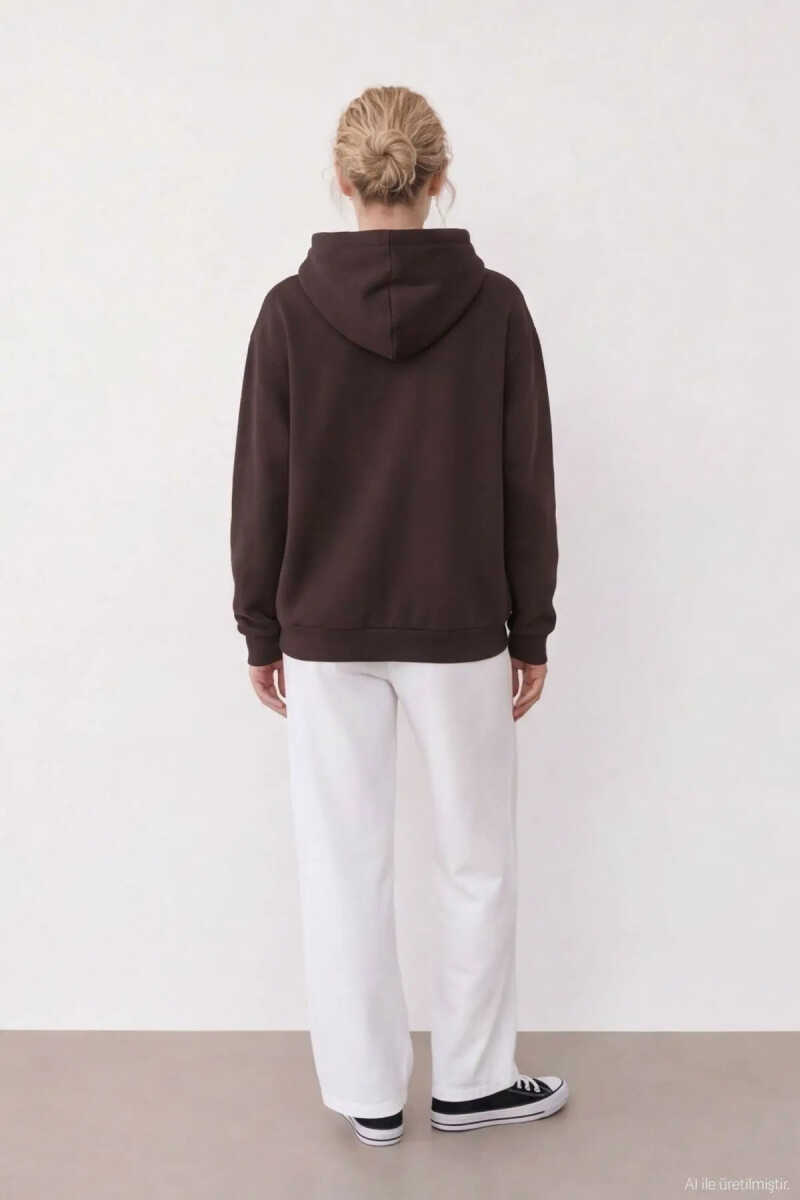 Quzu Aplike Detaylı Kapüşonlu Kadın Sweatshirt - 4