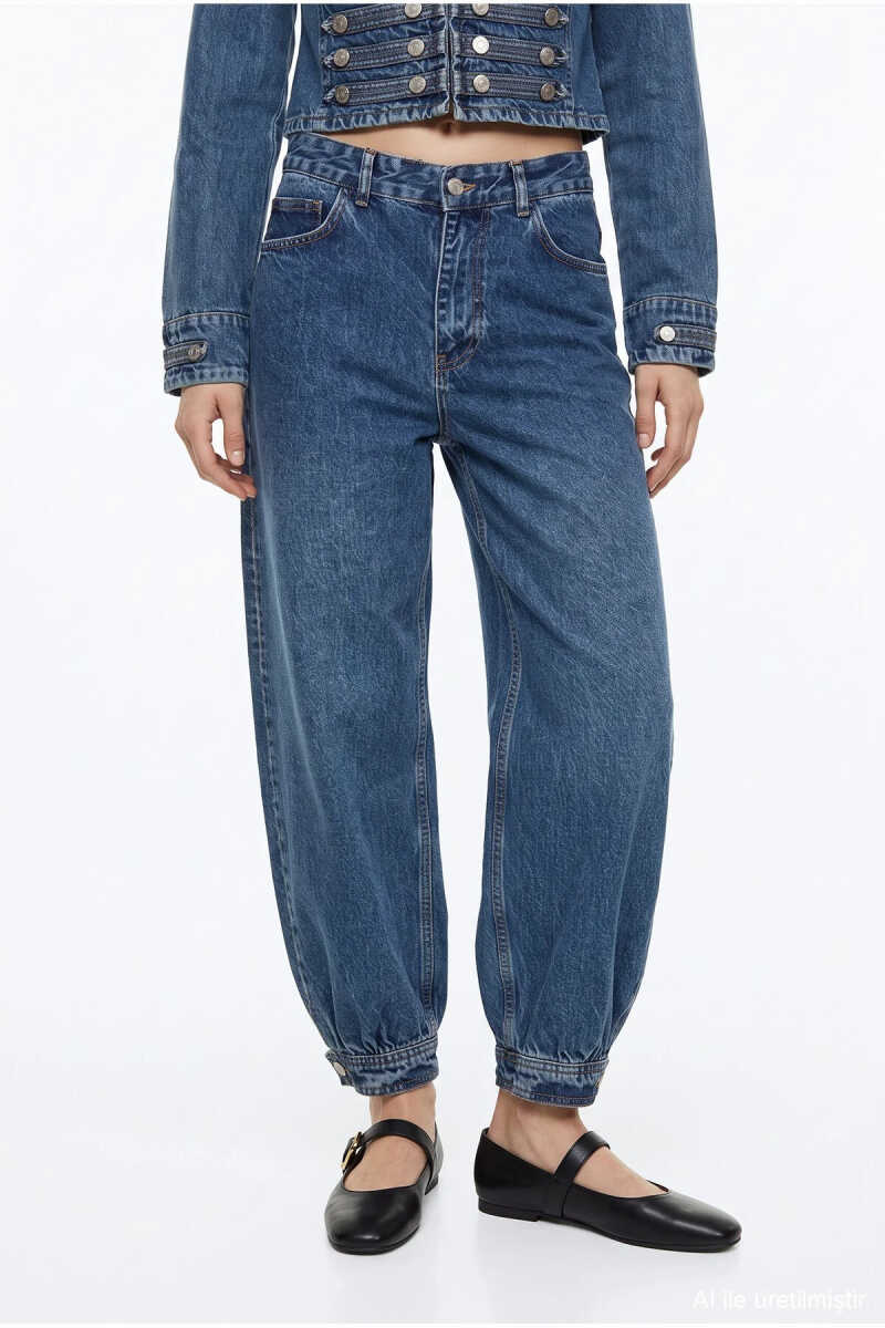 Quzu Balon Form Kadın Jean Pantolon - 4