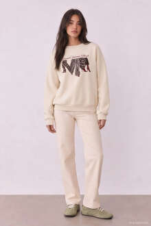 Quzu Baskı Detaylı Kadın Sweatshirt