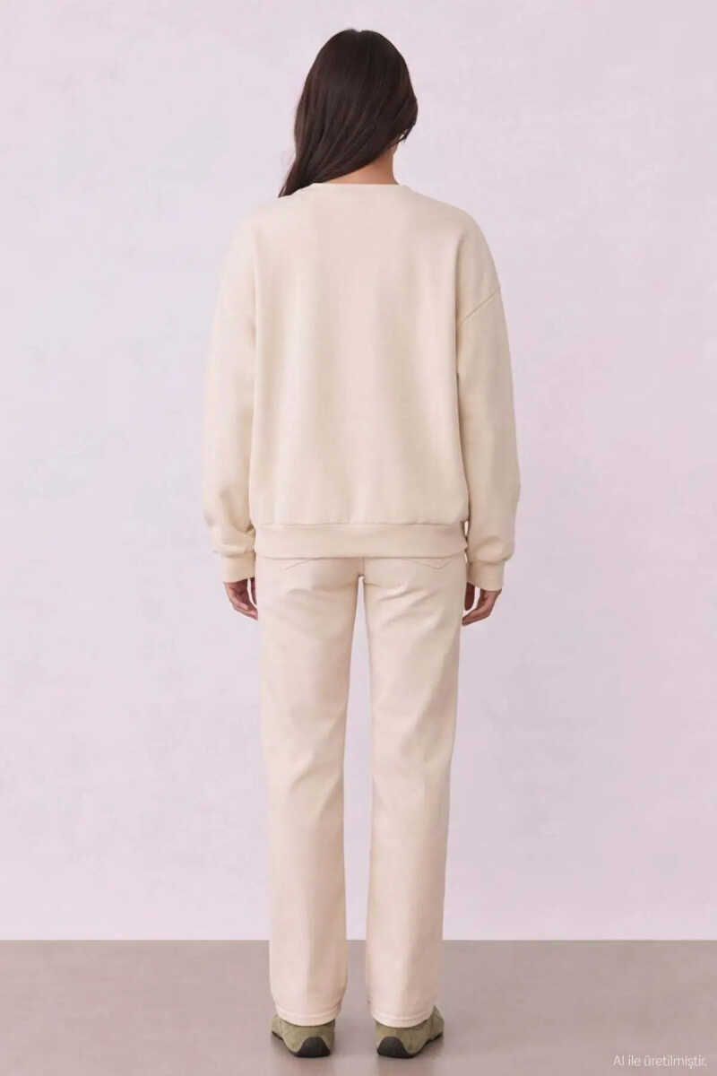 Quzu Baskı Detaylı Kadın Sweatshirt - 4