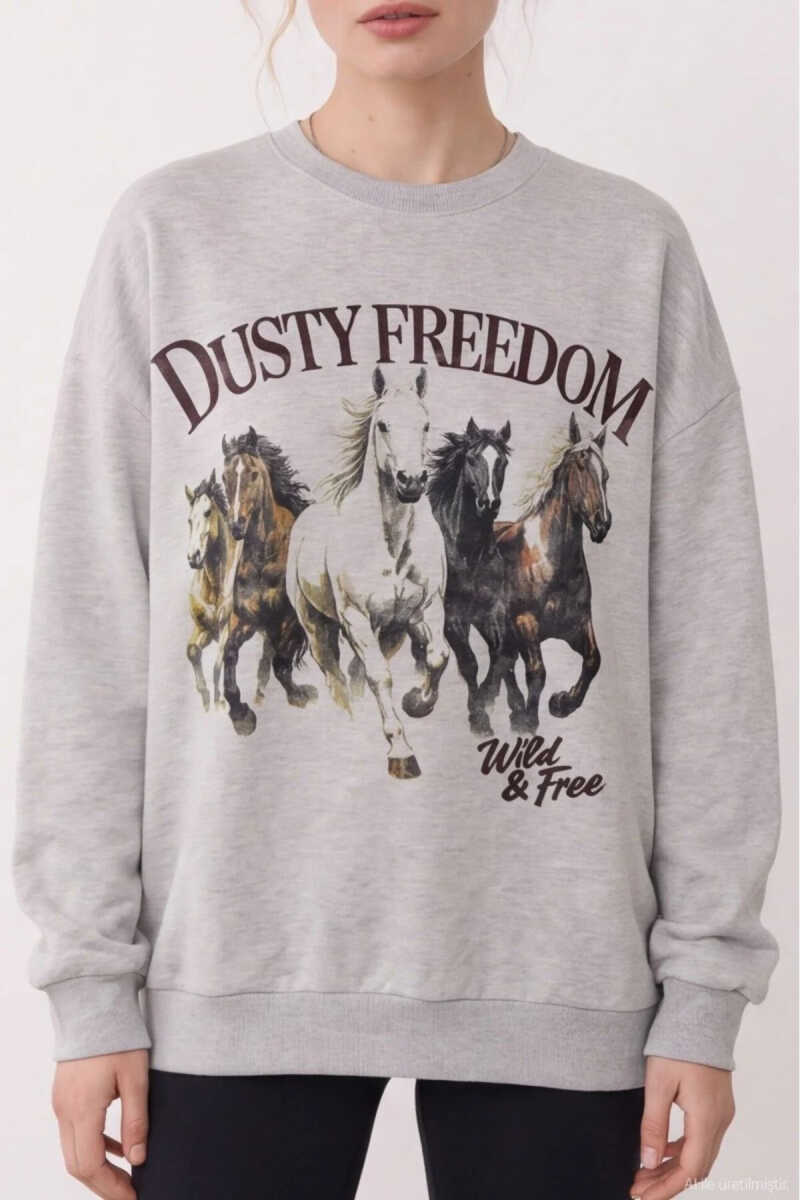 Quzu Baskı Detaylı Kadın Sweatshirt - 3