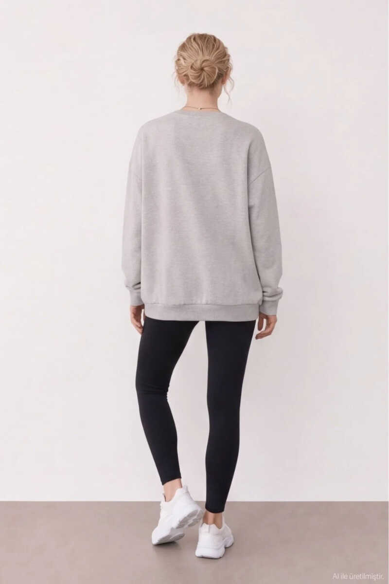 Quzu Baskı Detaylı Kadın Sweatshirt - 4