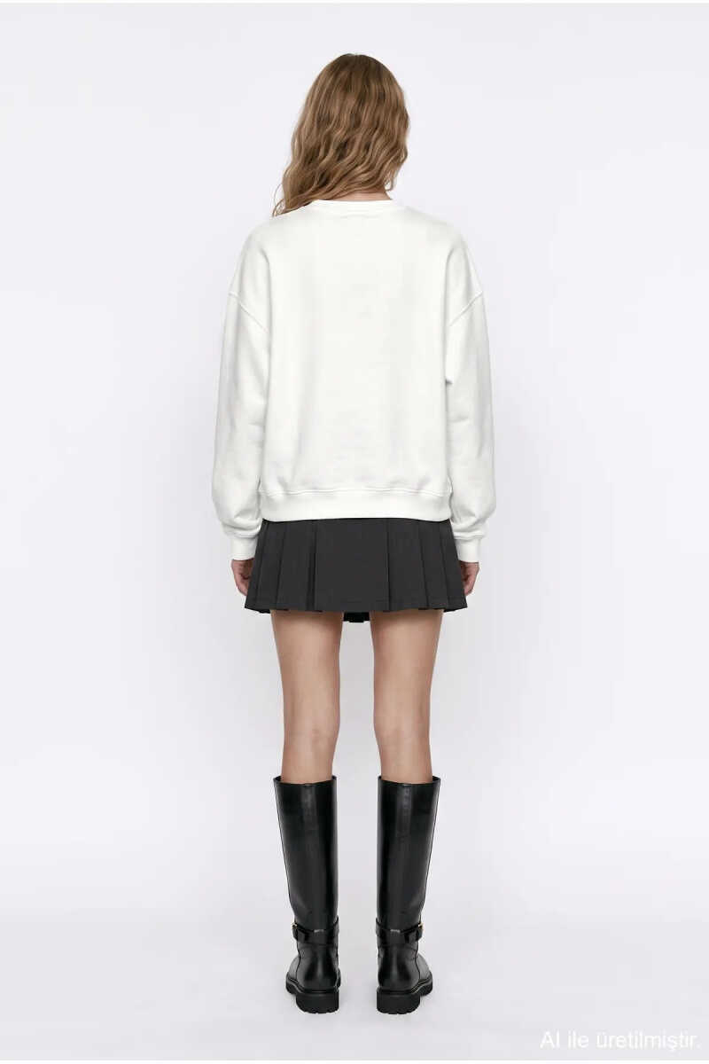 Quzu Baskı Detaylı Kadın Sweatshirt - 5
