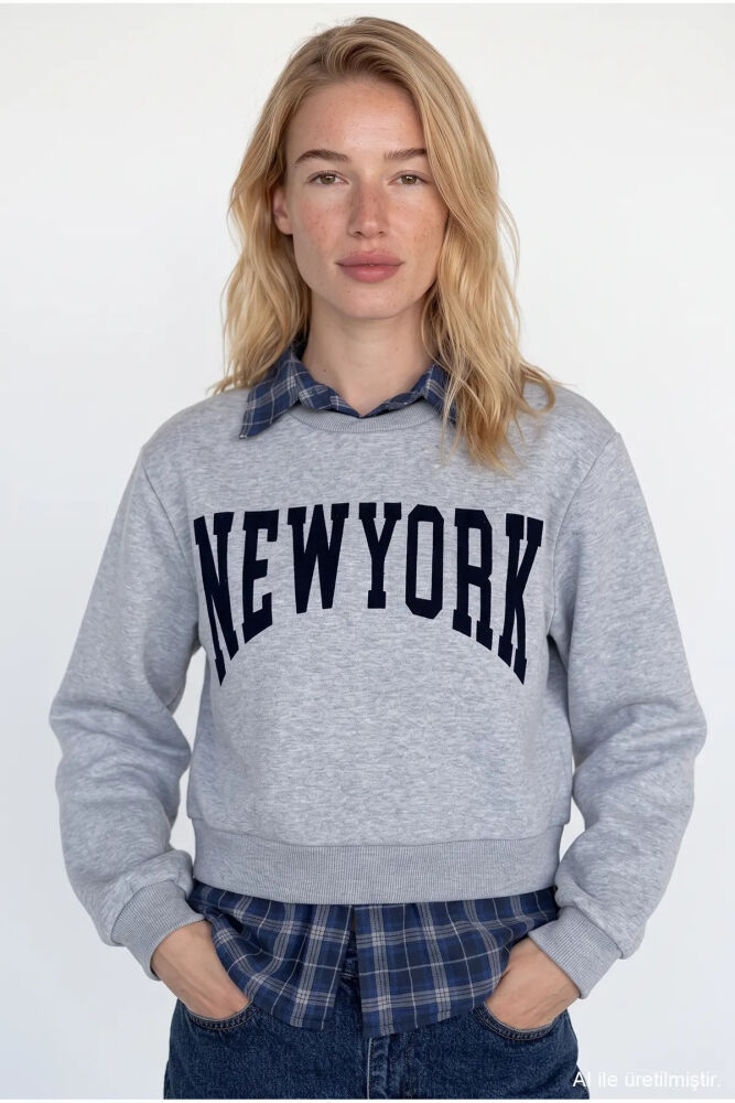 Quzu Baskı Detaylı Kadın Sweatshirt