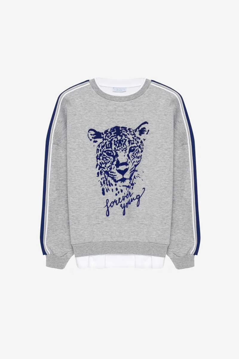 Quzu Baskı Detaylı Sweatshirt - 1