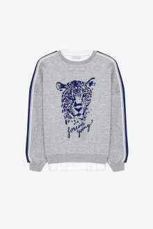 Quzu Baskı Detaylı Sweatshirt