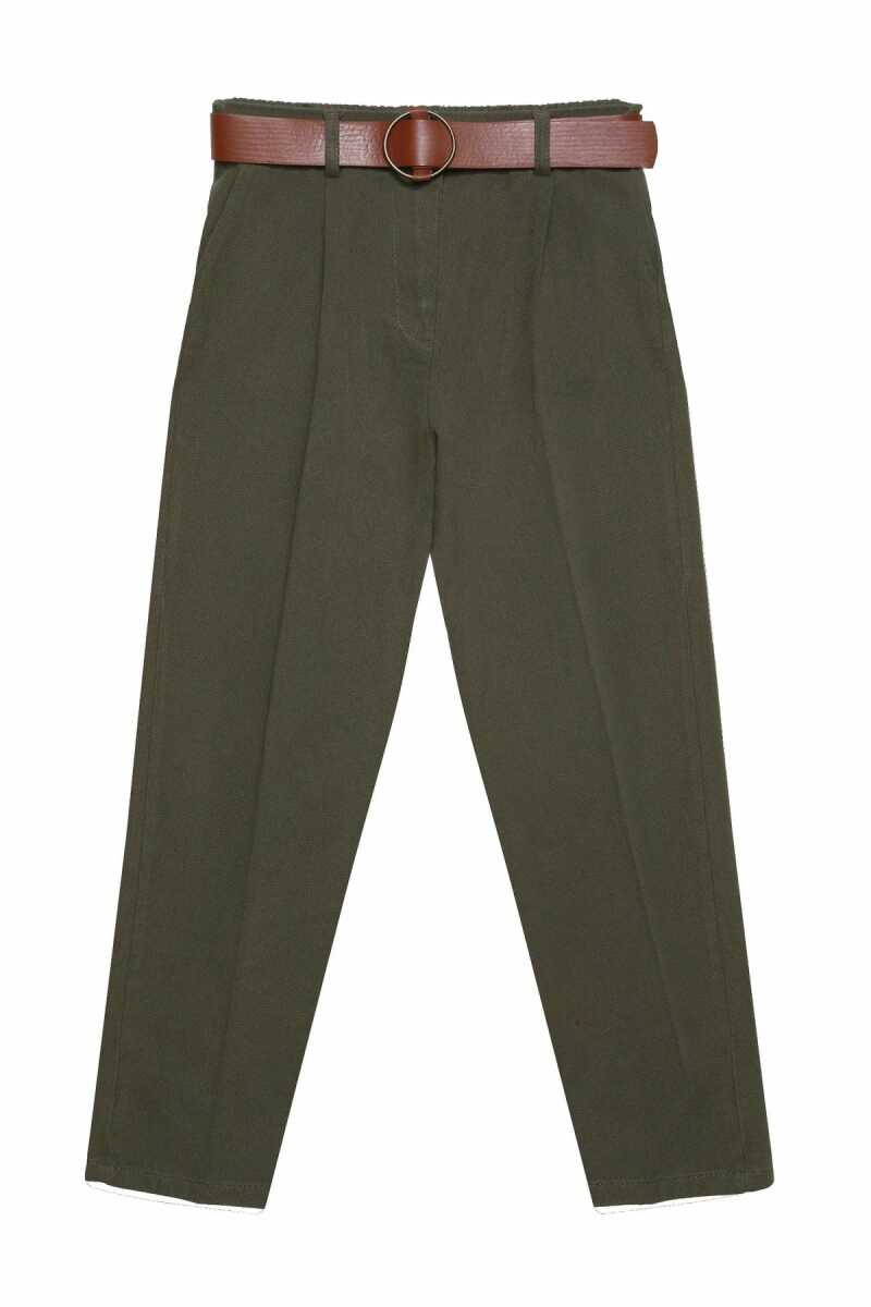 Quzu Beli Kemerli Kadın Pantolon - 1