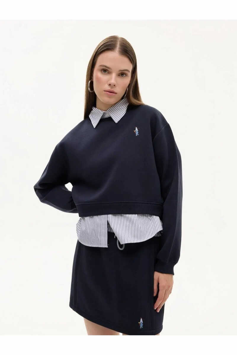Quzu Çizgili Detaylı Kadın Sweatshirt - 1