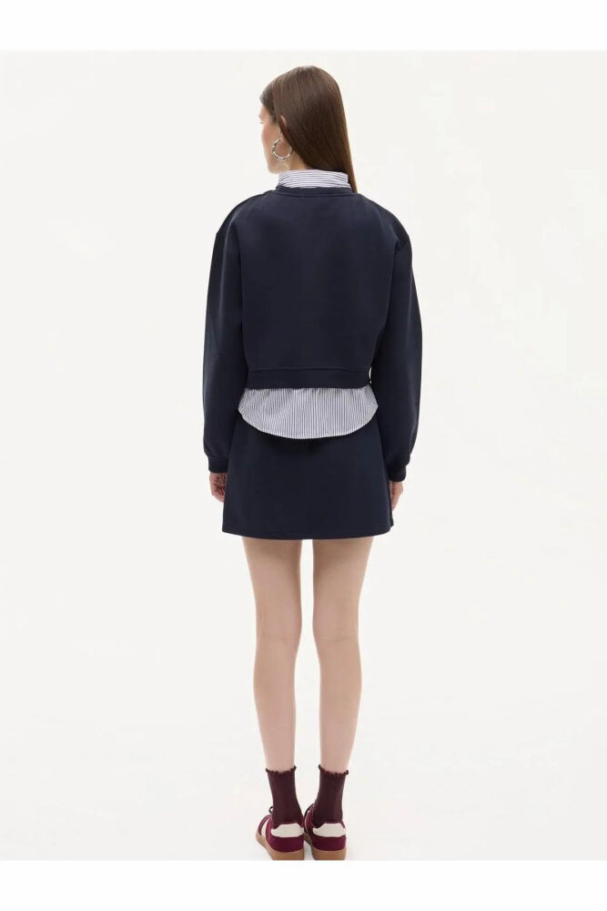 Quzu Çizgili Detaylı Kadın Sweatshirt (1)