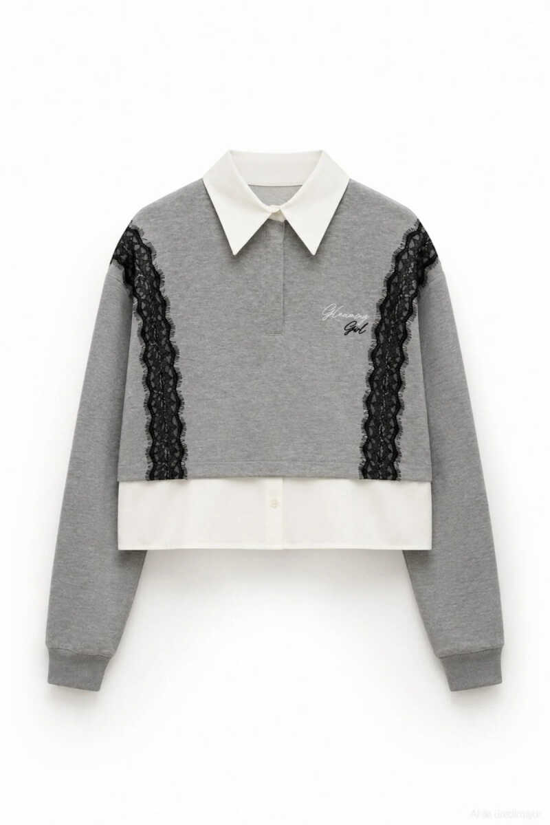 Quzu Dantel Detaylı Kadın Sweatshirt - 5