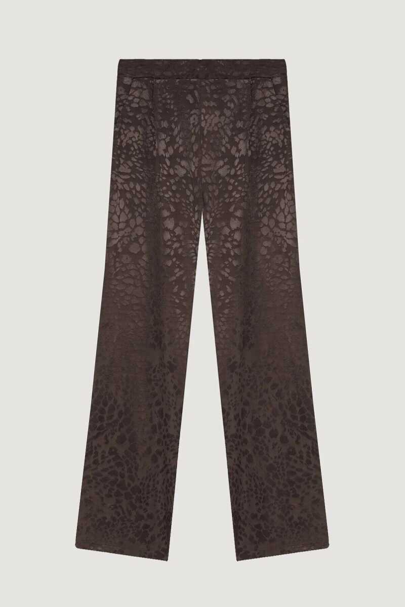 Quzu Leopar Desenli Kadın Pantolon - 1