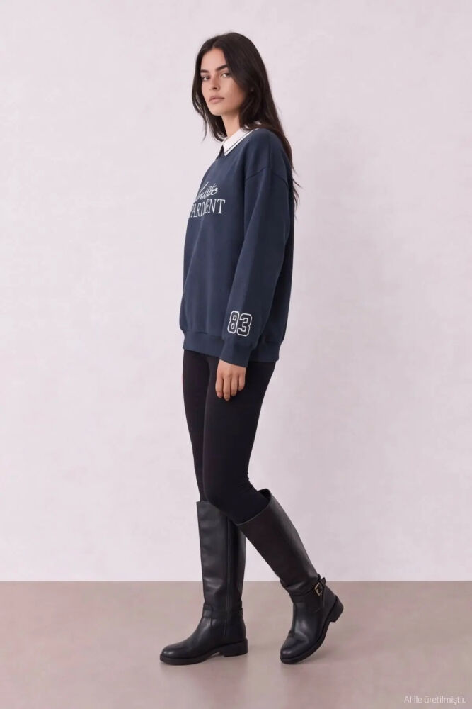 Quzu Nakış Detaylı Kadın Sweat 27KSWT02528 (1)