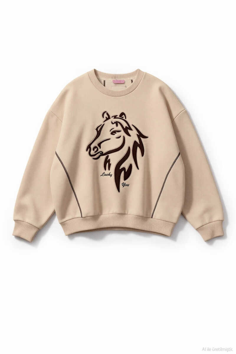 Quzu Nakış Detaylı Kadın Sweatshirt (1)