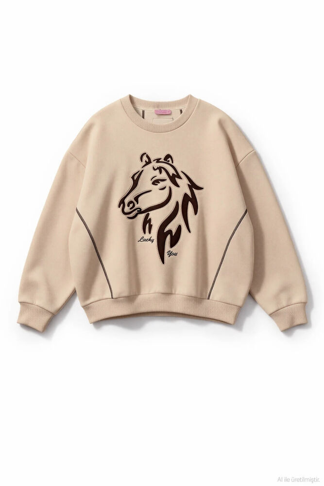 Quzu Nakış Detaylı Kadın Sweatshirt (1)