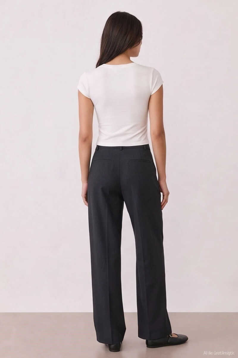 Quzu V Yaka Kadın T-shirt - 4