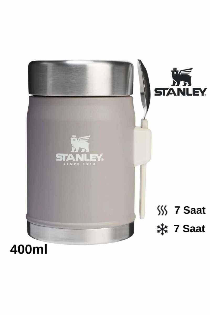 Stanley Classic Legendary Kaşıklı Yemek Termosu | 0.4L / 14Oz 2.0 Gri 10-09382-111 - 1