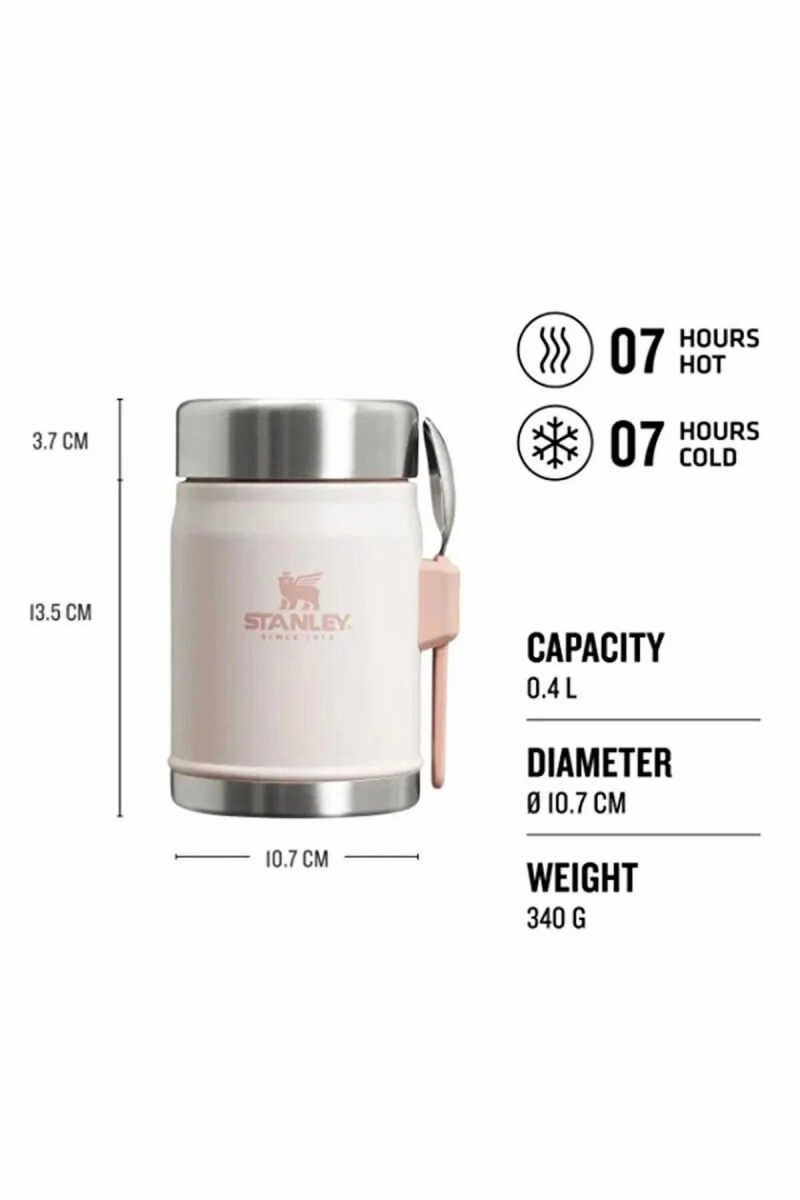Stanley Classic The Legendary Kaşıklı Yemek Termosu | 0.4L/14Oz Pembe 10-09382-106 - 4