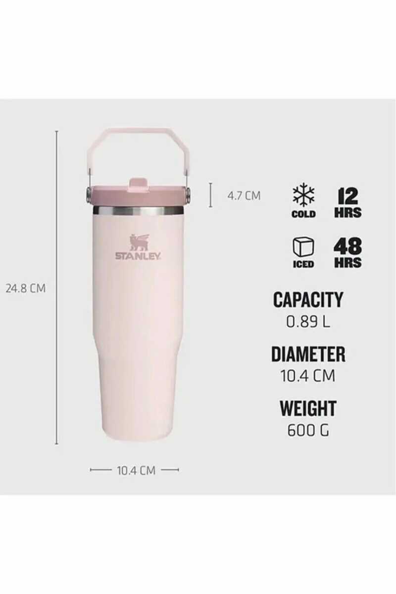 Stanley The IceFlow™ Flip Straw 2.0 Pipetli Termos Bardak 0,89 LT / 30Oz Pembe 10-12043-070 - 4