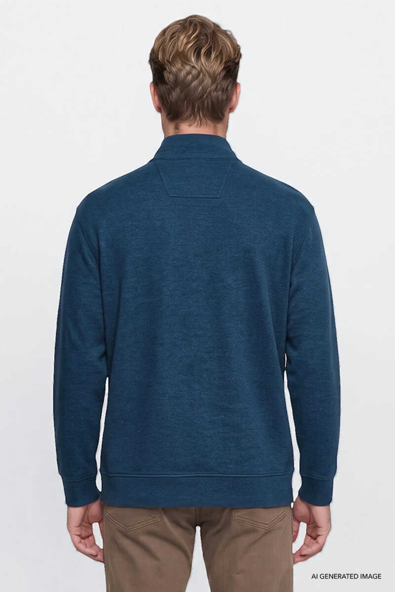 Wrangler Selanik Half Zip Erkek Sweatshirt W2620081406 - 4