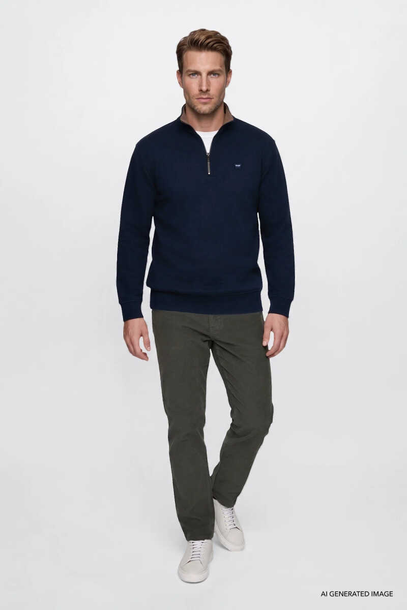 Wrangler Selanik Half Zip Erkek Sweatshirt W2620081410 - 2