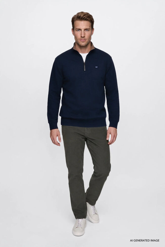 Wrangler Selanik Half Zip Erkek Sweatshirt W2620081410 (1)