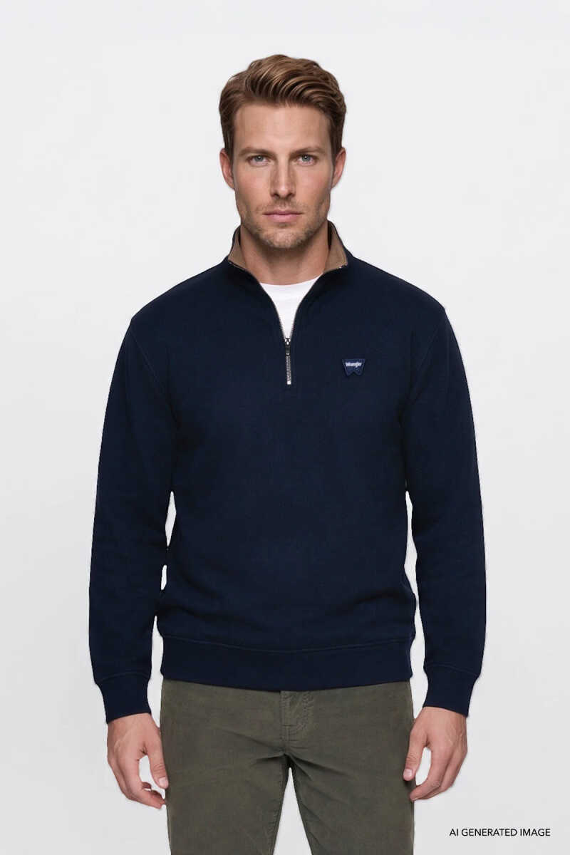 Wrangler Selanik Half Zip Erkek Sweatshirt W2620081410 - 3