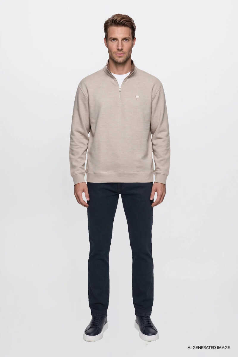 Wrangler Selanik Half Zip Erkek Sweatshirt W2620081500 - 2
