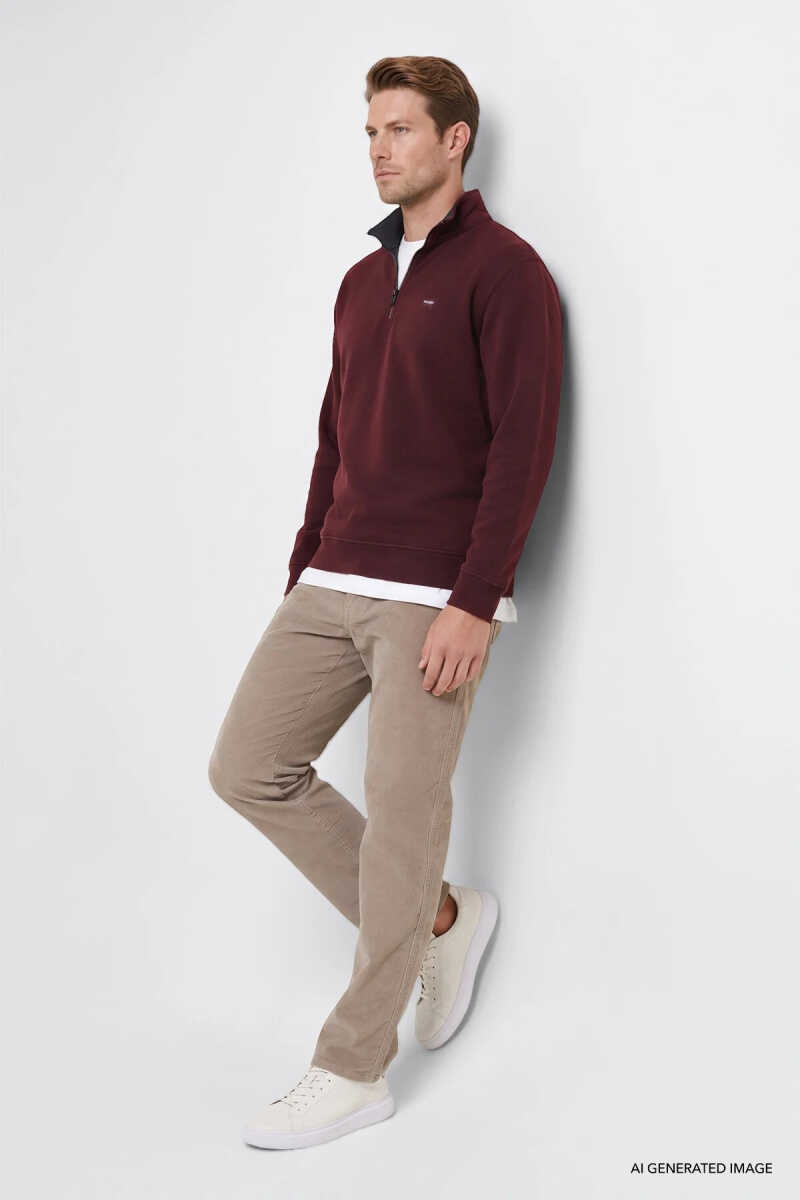 Wrangler Selanik Half Zip Erkek Sweatshirt W2620081800 - 2