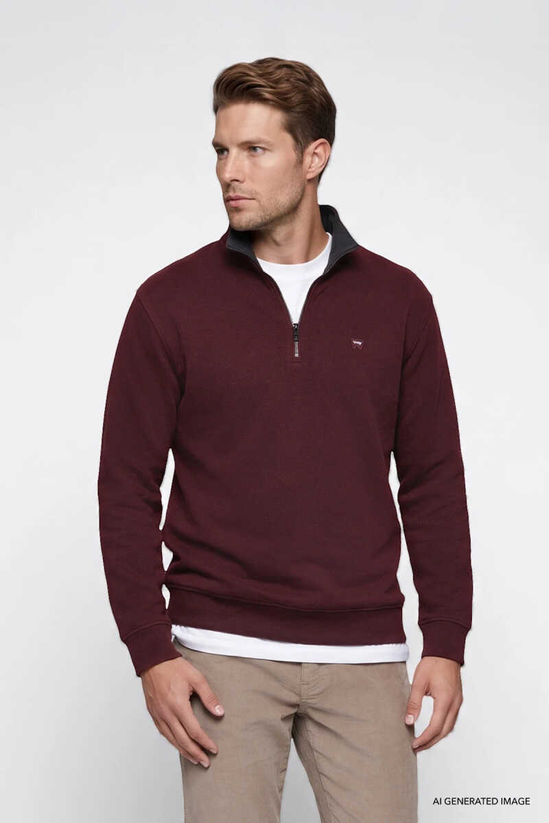 Wrangler Selanik Half Zip Erkek Sweatshirt W2620081800 - 3