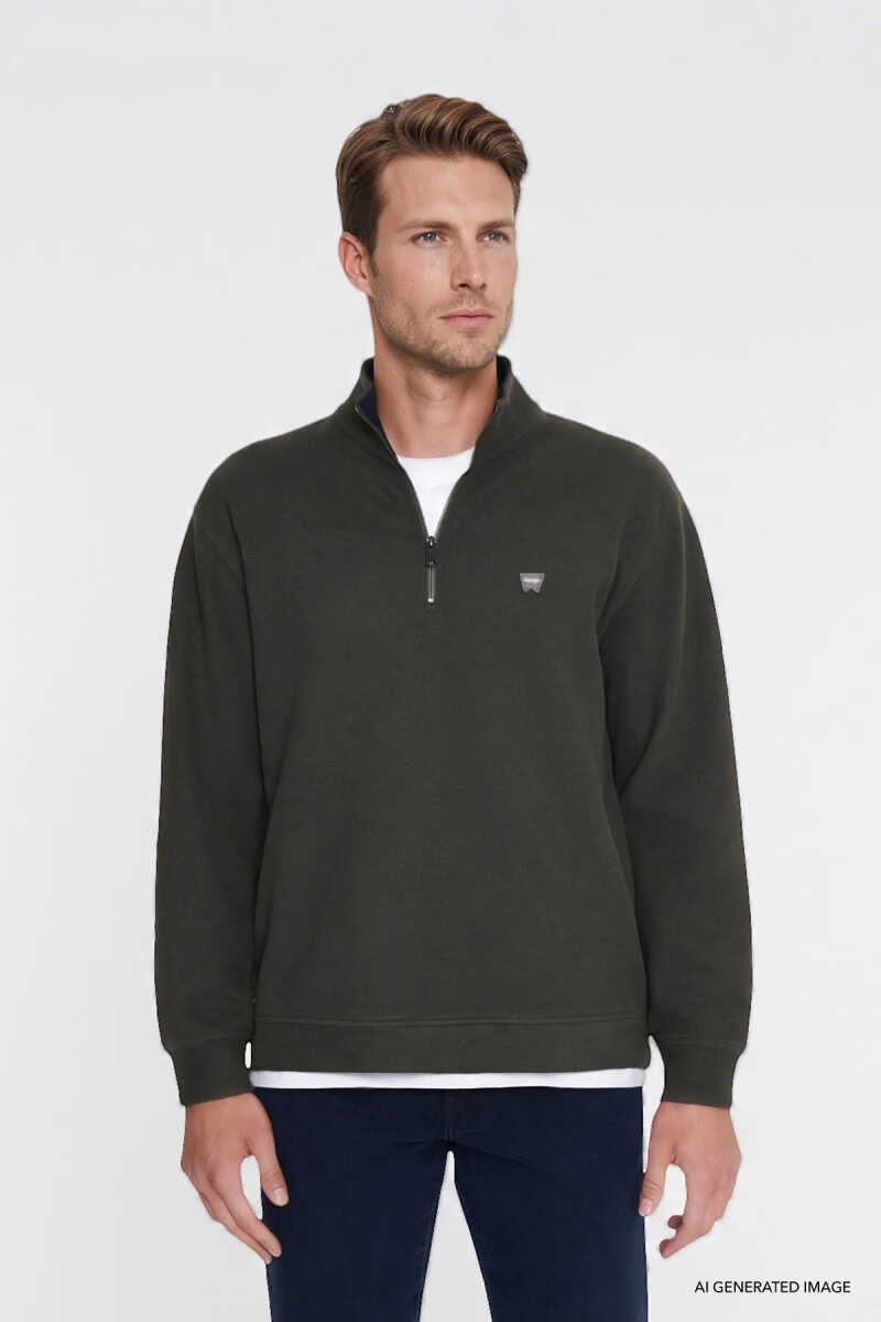 Wrangler Selanik Half Zip Erkek Sweatshirt W2620081801 - 1