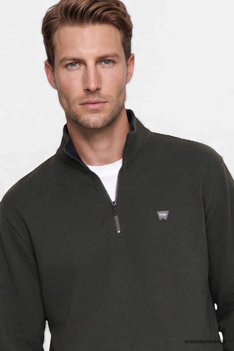 Wrangler Selanik Half Zip Erkek Sweatshirt W2620081801 - 3