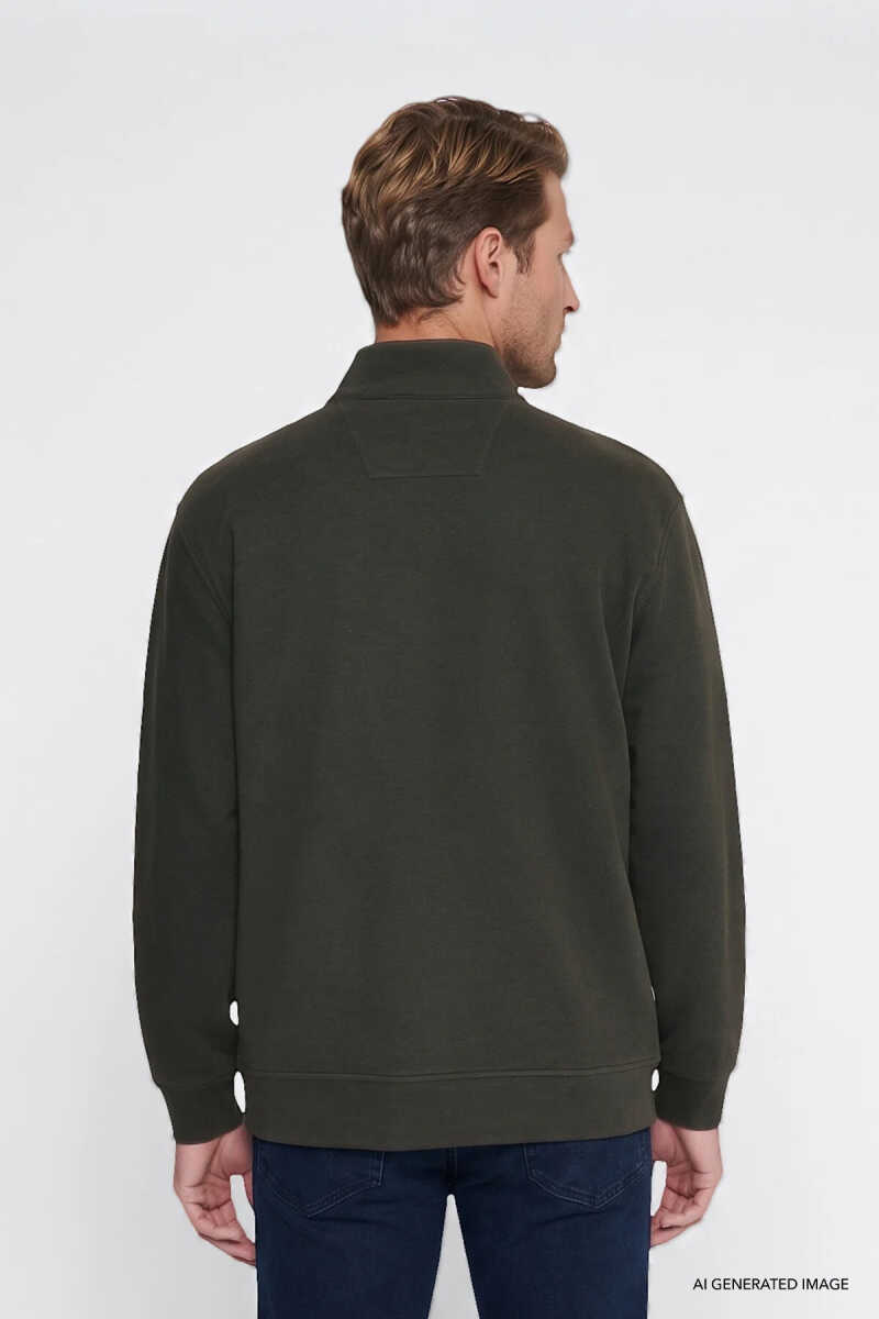 Wrangler Selanik Half Zip Erkek Sweatshirt W2620081801 - 5